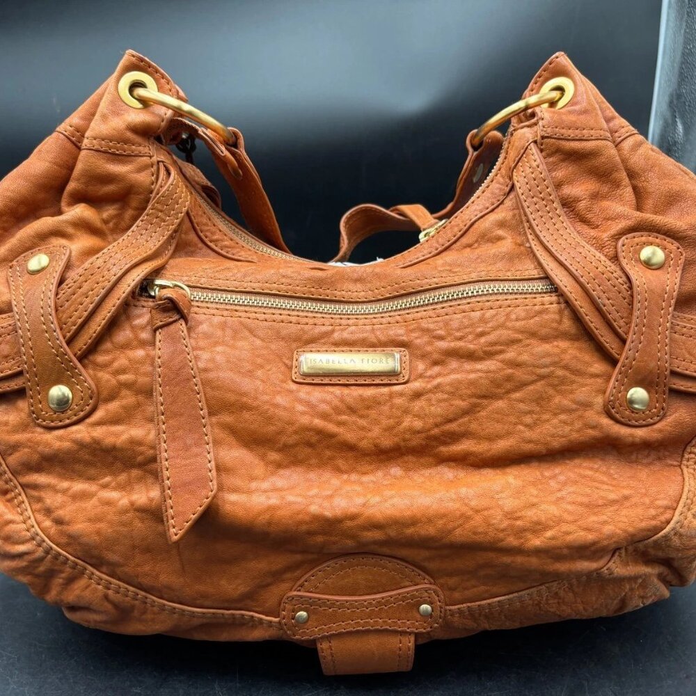RARE NWT Vintage Isabella Fiore Love Your Planet Leather Hobo Y2K Collector Bag - Picture 4 of 7